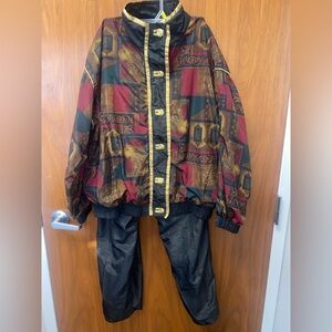 Stylish Multicolor Ski Jacket with Gold Accents